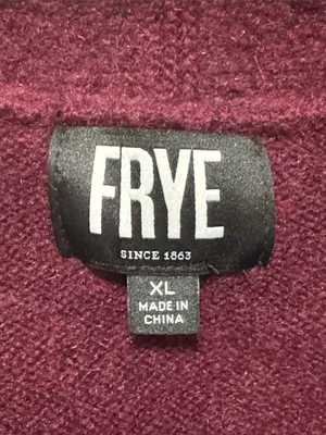 Frye Burgundy Open Front Long Sleeve Geometric Patterned plush Long Cardigan XL thumbnail 8