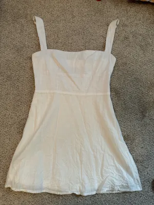 Billy J Boutique White Linen Dress Size 10 thumbnail 2