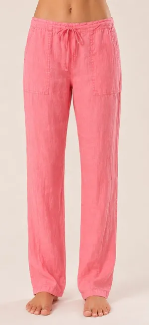 Victoria’s Secret Coral‎ Pink Linen Pants Beach Resort Coastal Quiet Luxury XS thumbnail 1