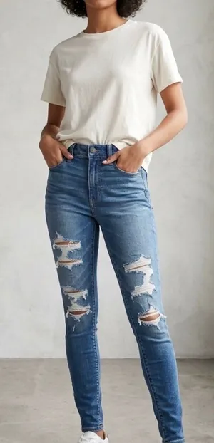 ✨ American Eagle Ne(x)t Level High-Waisted Distressed Jegging / Skinny Jeans ✨ thumbnail 1