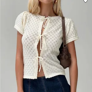 Princess Polly Cream Knit Cardigan with Tie Front thumbnail 6