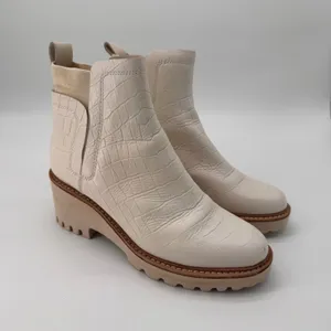 Dolce Vita Huey H2O Cream Ivory Croc Leather Block Heel Chelsea Ankle‎ Boots 6.5 thumbnail 6