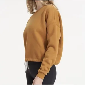 Vuori Womens Large Restore Sweatshirt Drawstring Gold Camel Relaxed Oversized thumbnail 15