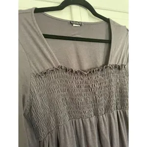 Venus smocked neckline long sleeve midi dress thumbnail 4