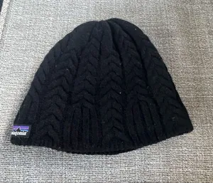 Patagonia Black Cable Knit Beanie thumbnail 1