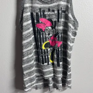 Disney‎ Minnie Mouse Women Stripe Sleeveless Tank Top Gray Size M. thumbnail 2