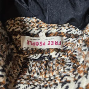 Free‎ People Adore You Plaid Women's Long Coat Size: S thumbnail 6