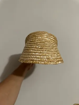 Vintage Natural Straw Visor Gold thumbnail 2