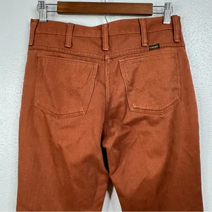 Vintage‎ Wrangler Brown Rust Flare Jeans thumbnail 3