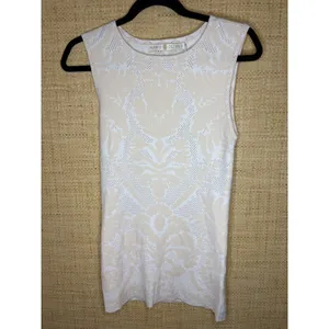 Marie‎ Oliver Melba Tank Opal Damask Jacquard Pointelle Knit Top M thumbnail 2