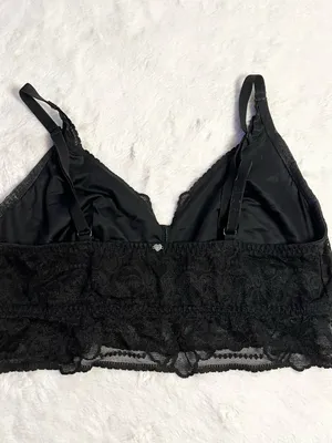 VS PINK Black Lace Bralette Size Large Wireless Comfortable thumbnail 6