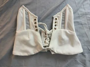 Outcast White Crop Top Size XXS thumbnail 2