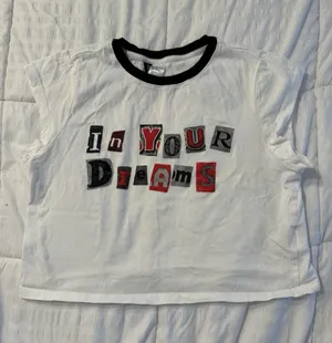 H&M Divided White Crop Top In Your Dreams Short Sleeve T-Shirt Y2K 90s thumbnail 1
