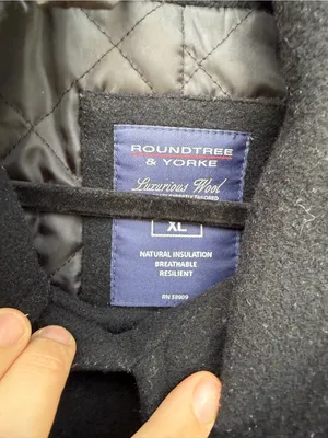 Roundtree & York Luxurius Wool Womens Black Double-Breasted Wool Peacoat thumbnail 4