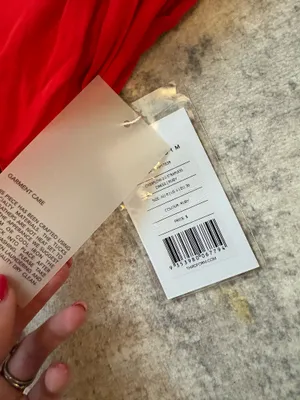 Third form red strapless dress thumbnail 4