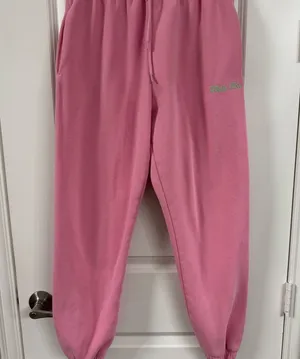 White Fox Boutique Pink Track Pants Relaxed Fit thumbnail 1