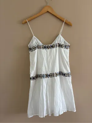 Abercrombie & Fitch V-Neck Flowy Mini Skort Dress Size Small Tall Boho Vacation thumbnail 6