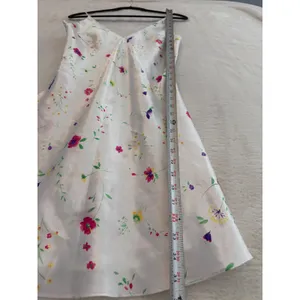Kim Rogers Floral Satin Slip Dress Womens Small White Pink V-Neck Mini Dress thumbnail 2