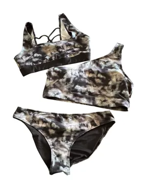 PINK Victoria's Secret 3 Piece Gym to Swim Set L XL Cloud‎ Tie Dye Summer Beach thumbnail 1