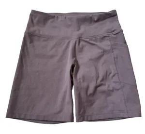 DKNY Bike Shorts Womens Medium Purple High Rise Cycling Side Pocket | 28-19 thumbnail 1