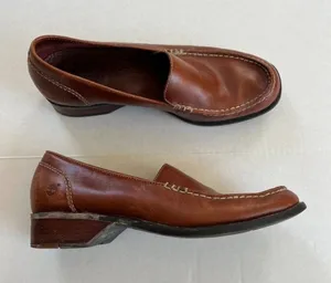 Timberland Womens Sz 9 SMART Brown Leather Shoes Slip On Loafer thumbnail 1