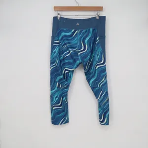 Tek Gear Womens XL Blue Marble Swirl High Waisted Active Leggings with Pockets thumbnail 3