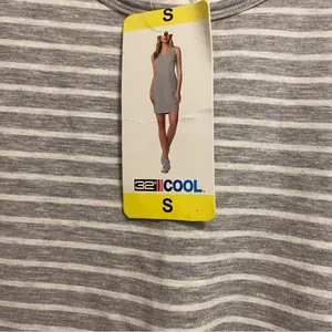 32 Degrees Cool Womens Mini Tank Dress S Small 36” Gray White Stripes NWT New thumbnail 3