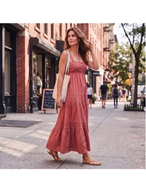 Women's J.Crew Maxi Dress Size S Pink Tiered Sleeveless thumbnail 2