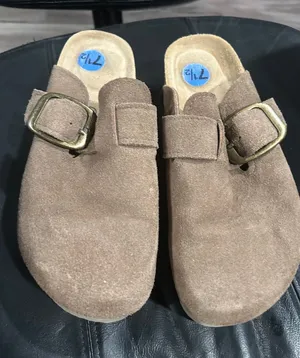 Cushionare Women's Suede Slip-On Mules with Buckle - Brown thumbnail 1
