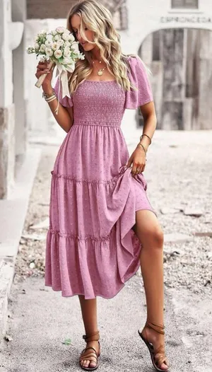 SheIn Ruffle Hem Swiss Dress thumbnail 3