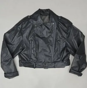 Zara Black Translucent Leather-Effect Bomber Varsity Jacket Size XS thumbnail 1
