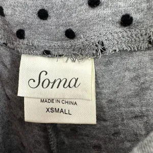 Soma size XS gray black‎ polka dot button up pajama set long sleeve pants thumbnail 8