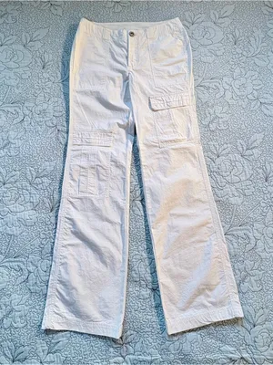 Free People The Thing Is Mid Rise Utility Pants Optic White Cargo Wide Leg~2🧡 thumbnail 3