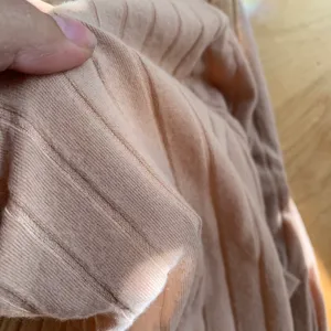Beige Soft Ribbed Mini Long Sleeve Dress Fall & Winter Layering thumbnail 9