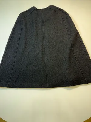 Nanette Lepore Wool Blend Dark Charcoal Cape Coat with Buckle thumbnail 9