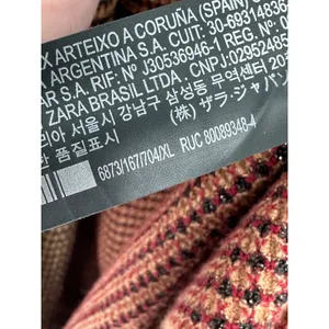 Zara Sweater Women XL Tan Black Red Long Sleeve‎ Open Front Knit Cardigan thumbnail 7