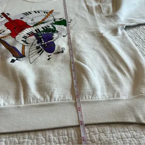 American Vintage ✨ Vintage Wendelline White Music Crewneck Sweatshirt Large‎ thumbnail 10