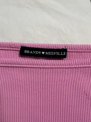 Brandy Melville Pink Bandeau Tank Top Ribbed thumbnail 2