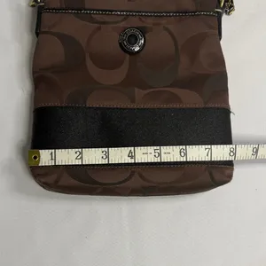 Coach Signature Brown and Black Crossbody Bag thumbnail 6