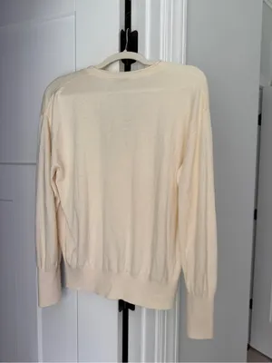 AYR Cardigan The Airport Cardi Sweater wool blend cream thumbnail 4