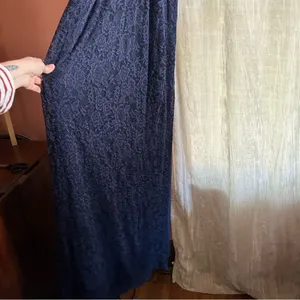 Love By‎ Design Vesta Stretch Lace Maxi Dress Long Cross Back Blue Size L READ thumbnail 8