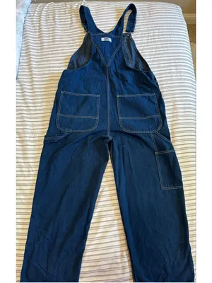 Women's Liberty Denim Overalls Size 30 Blue and Green thumbnail 3