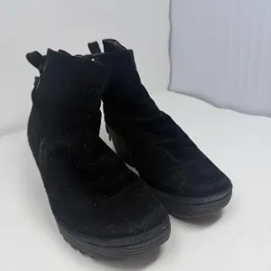 Fly London Suede Wedge Ankle Boots Black Lace Up Back Women Size 38 thumbnail 5