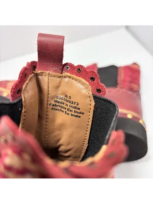 Free People Textile Atlas Chelsea Boot in Burgundy Red Kilim 36.5/6.5 thumbnail 6