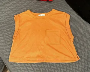 Shoe Fly Orange crop top with pocket thumbnail 1