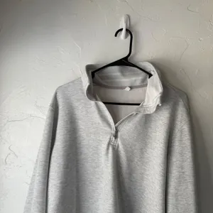 Athletic Works Womens Light Heather Gray Quarter‎ Zip Pullover Sweatshirt thumbnail 2