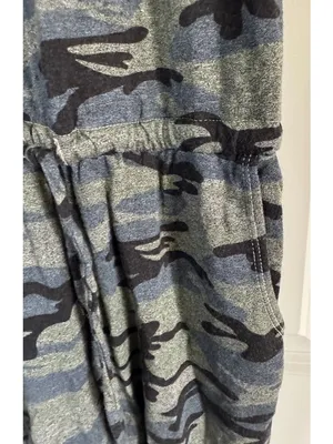 Sundry Camo Racerback Tank Dress Drawstring Waist Pockets Women's Size 1 Small thumbnail 7