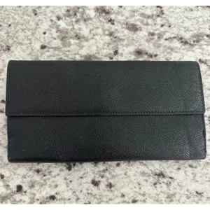 BVLGARI black‎ leather shw long wallet thumbnail 4