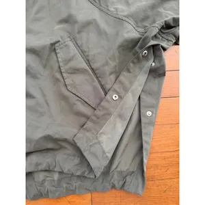 Zara Hooded Utility Jacket Women L Green Excellent Oversized Snap Rain Anorak thumbnail 3