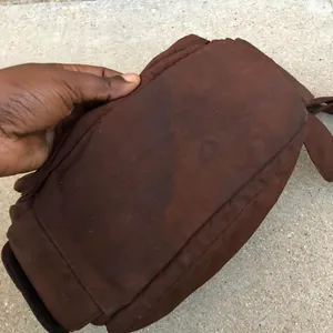 Y2K Brown shoulder messenger crossbody schoolgirl bratz bag purse cargo pocket goth academia satchel #preppy #2000s #streetwear #acubi #whimsygoth silver accents Measurement in pics thumbnail 5